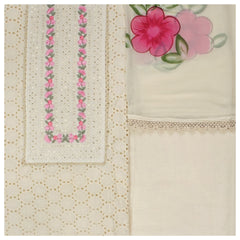 Cream Cotton Dress Material