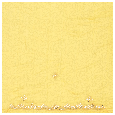 Yellow Crepe Printed Saree