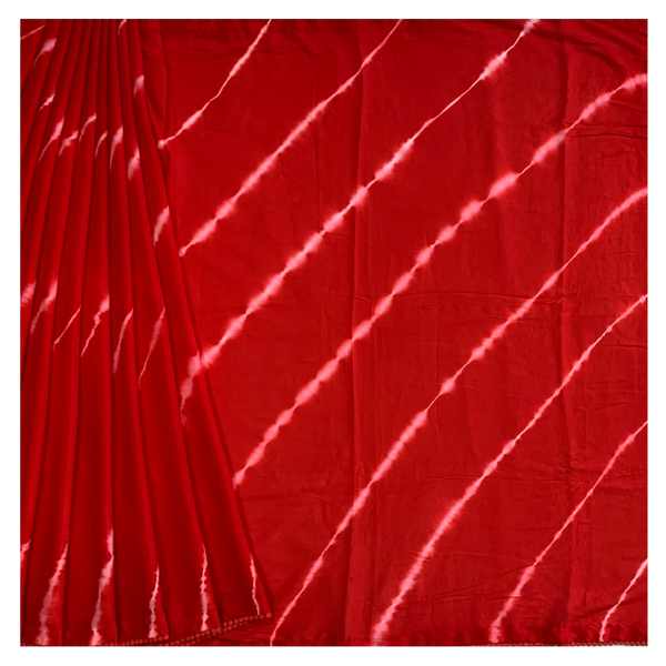 Red Chiffon Designer / Embroidery Saree