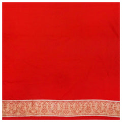 Red Satin Banarasi Saree