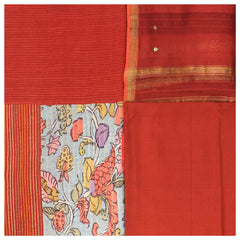 Red Cotton Silk Dress Material