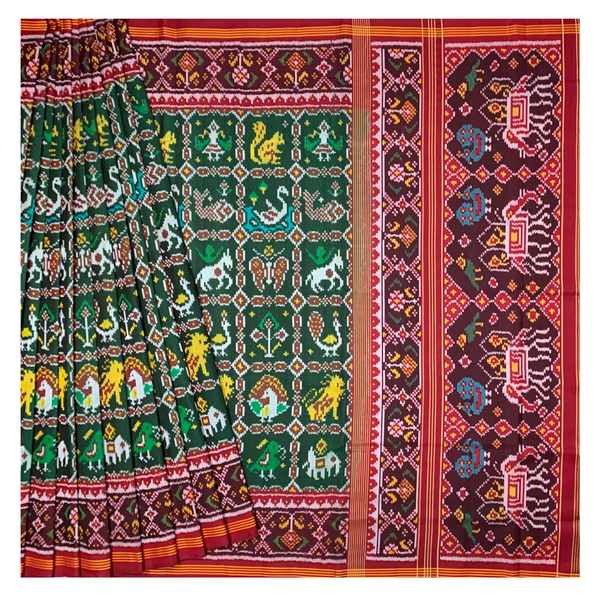 Green Silk Patola/ikkat Saree