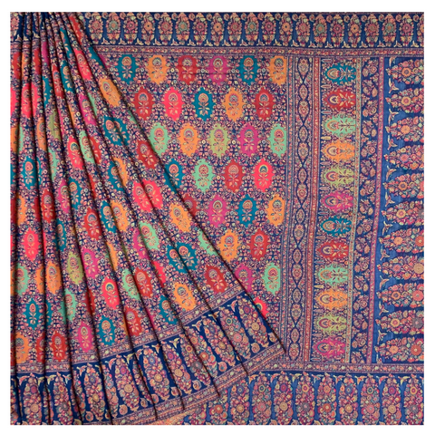 Multicoloured Pashmina Banarasi Saree