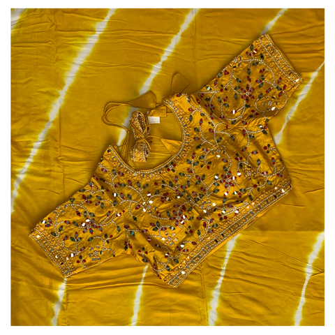 Yellow Georgette Designer/Embroidery Saree