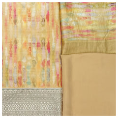Yellow Cotton Silk Dress Material