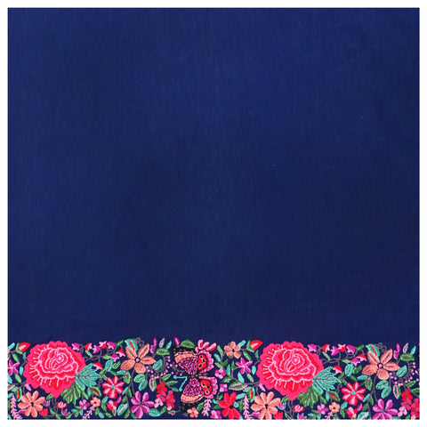 Blue Organza Embroidered Saree