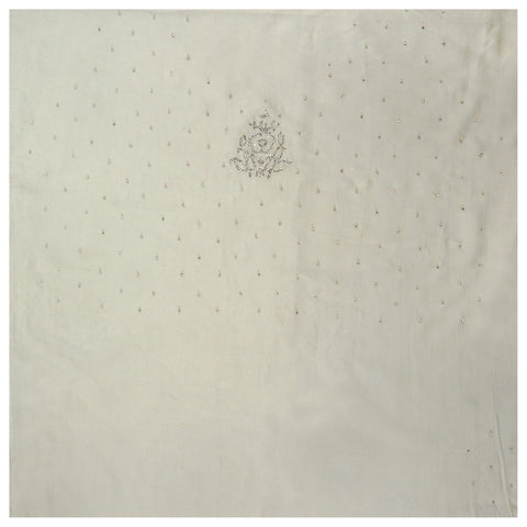 White Georgette Embroidered Saree