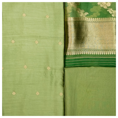 Green Silk Dress Material