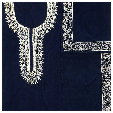 Blue Velvet Dress Material