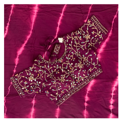 Purple Georgette Designer/Embroidery Saree