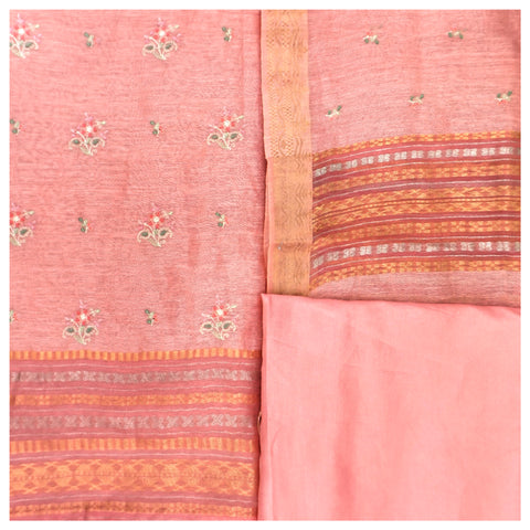 Pink Linen Dress Material