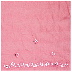 Pink Crepe Printed Saree