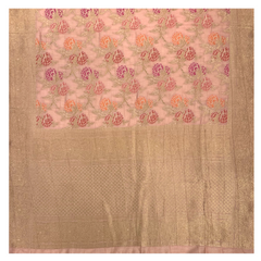Pink Dola Silk Designer/embroidery Saree