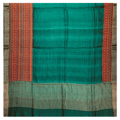 Green Tussar Designer/embroidery Saree