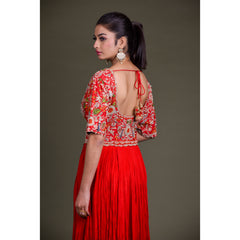 Red Georgette Anarkali