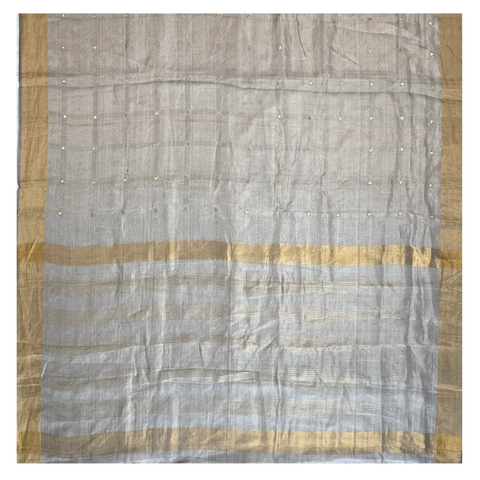 Silver Tissue Organza/embroidery Saree