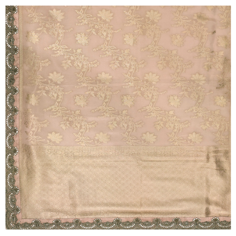 Old Rose Tissue Georgette Designer/embroidery Saree