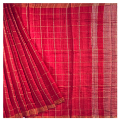 Red Tussar Designer/embroidery Saree