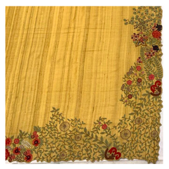 Yellow Embroidered Tussar/ Embroidery Saree