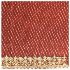 Red Gajji Silk Printed Saree