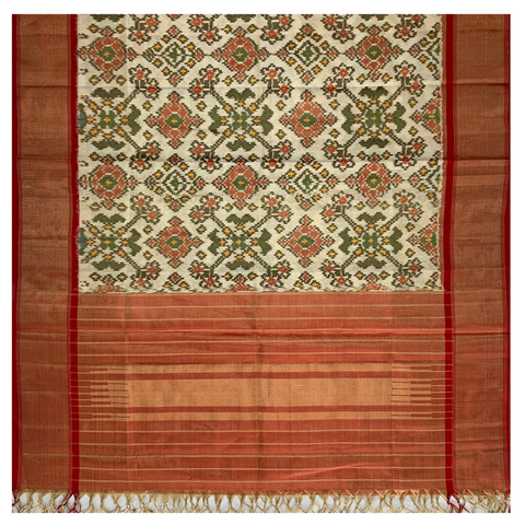 Cream Silk Tissue Dupatta
